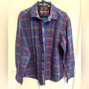 Blue and red Robert Graham plaid long sleeve shirt